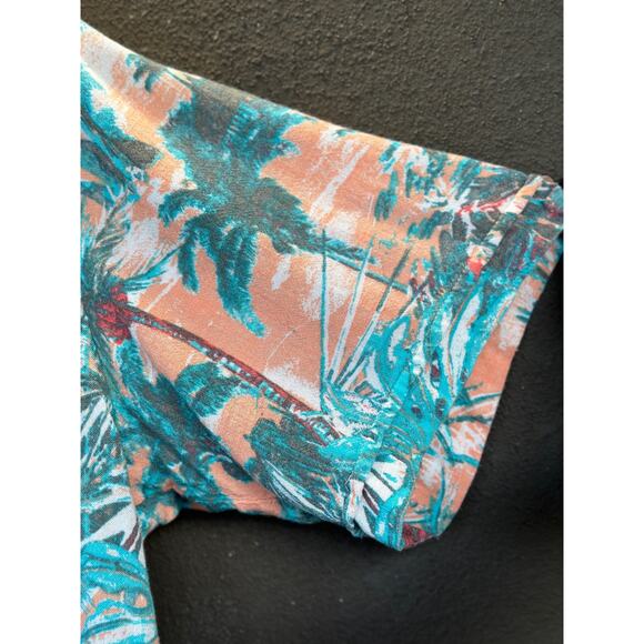 Cabavera Men’s Medium Tropical Print Hawaiian Short Sleeve Button Down Shirt - Picture 4 of 7